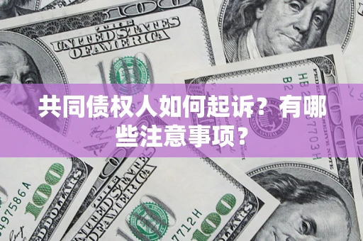 北京共同债权人如何起诉？有哪些注意事项？